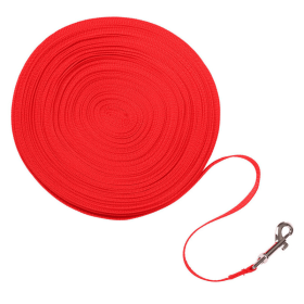 Dog Leash Long Obedience Recall Foot Feet Training Lead 6/15/23/33/50/100 FT (Color: Red, Length: 23 FT)