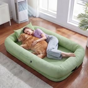 Cooling Human Dog Bed for Summer, Breathable Washable Floor Lounger for People & Pets, 71"x40"x11", Glacier Grey, Pet Bed for Hot Weather Relaxin (Color: PaleGreen, size: 71"x 40"x 11")