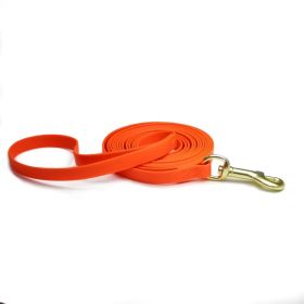 Solid Color Waterproof PVC Dog Leash, Wear-Resistant Stain-Resistant, Multiple Colors Available, for Small & Medium Dogs (Color: Orange Red, size: S)