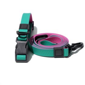 Waterproof Wear-Resistant & Tear-Proof Two-color honeycomb embossed traction rope set  Anti-Slip Buckle Easy-to-Clean 4.92FT Adjustable Length Be (Color: green-purple, size: 2.0cm*150cm)