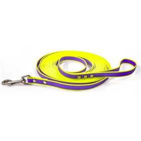 Durable material New style two-color training rope Tangle-free Soft on pet 4.92FT Obedience training Daily walk training Park training  Evening/e (Color: Purple-yellow, size: 3M)