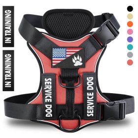 Reflective Breathable Solid Color Polyester Dog Strap (Option: Red-XS)