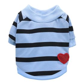 Jarre Aero Bull Pug Puppy Clothes Teddy Milk Cat Pet Spring And Summer Thin Small Dog Puppy (Option: Blue-S)
