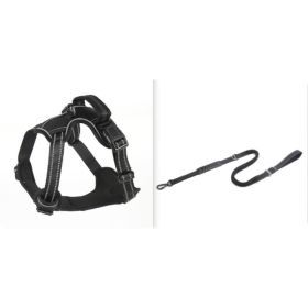 Dog Harness No Pull Breathable Reflective Pet Harness Vest (Option: Black set1-XL)